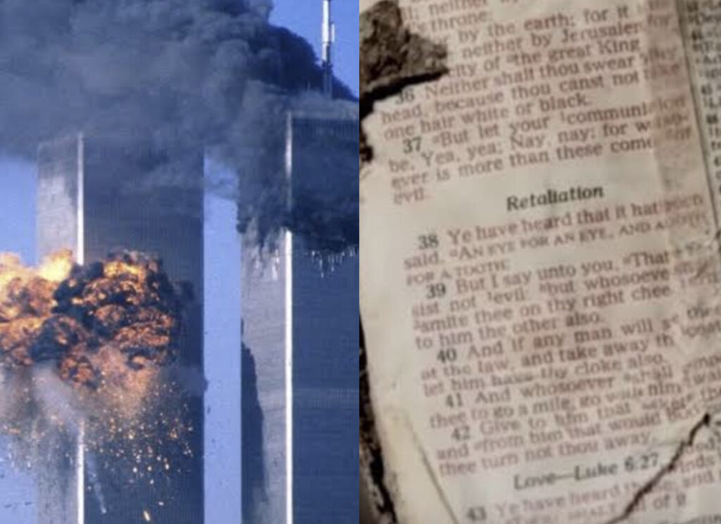 Atentado das torres gêmeas no 11 de setembro.