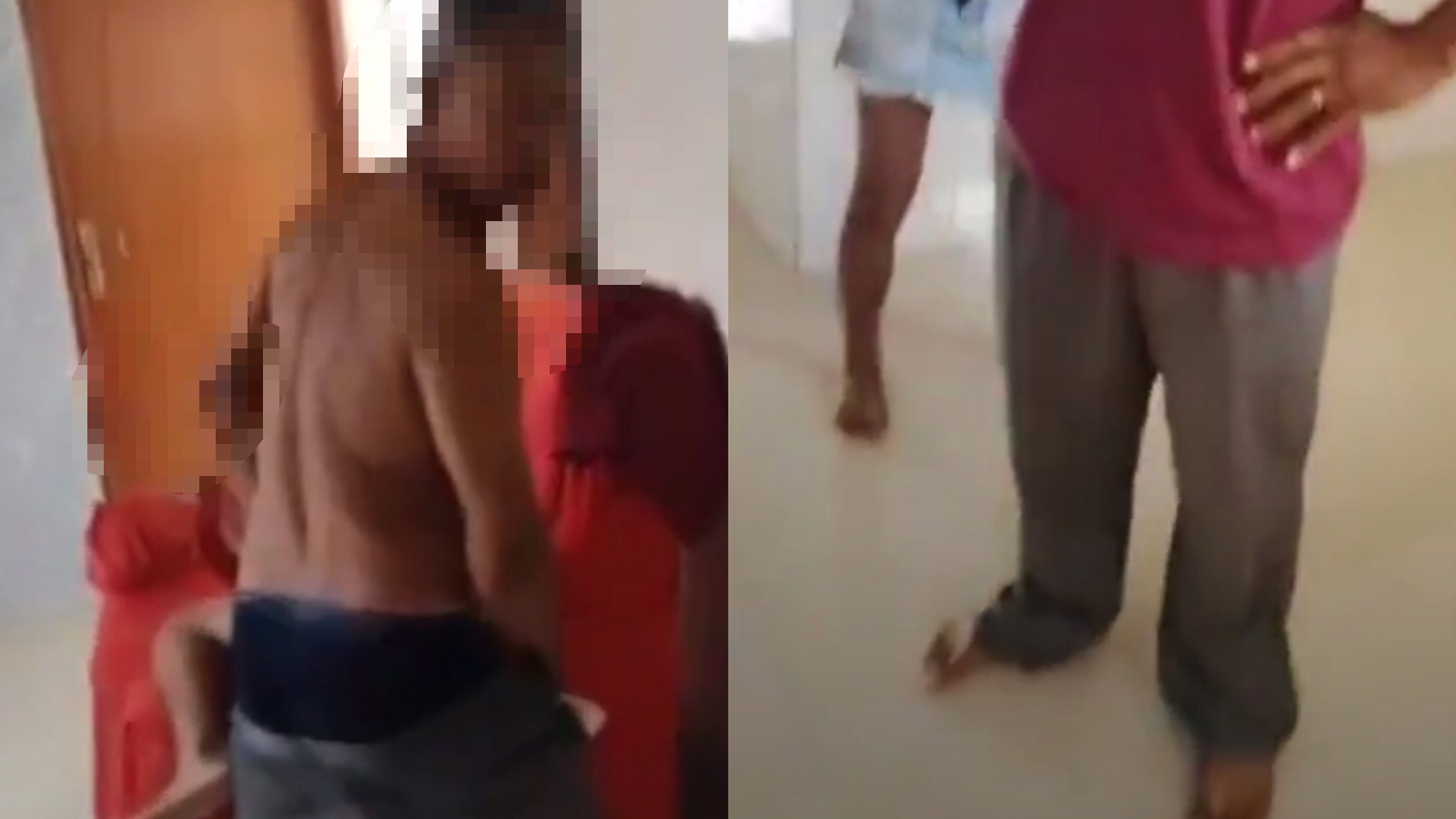 Mulher flagrando o marido com outra na cama